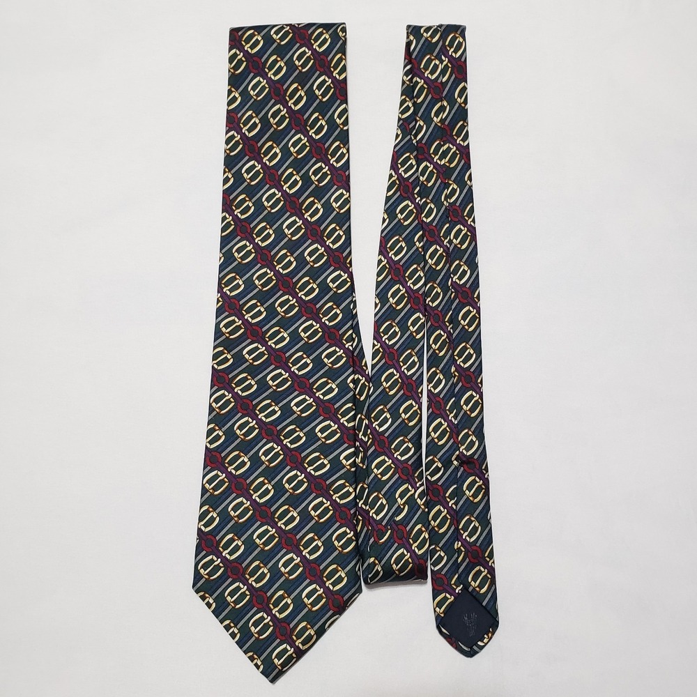 Brooks Brothers Makers 100% Silk Handmade Men's Necktie Equestrian Tack Print - Picture 1 of 6